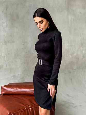 Женское стильное теплое и удобное платье с разрезами в длине миди турецкое двухстороннее ангора люкс Одесса