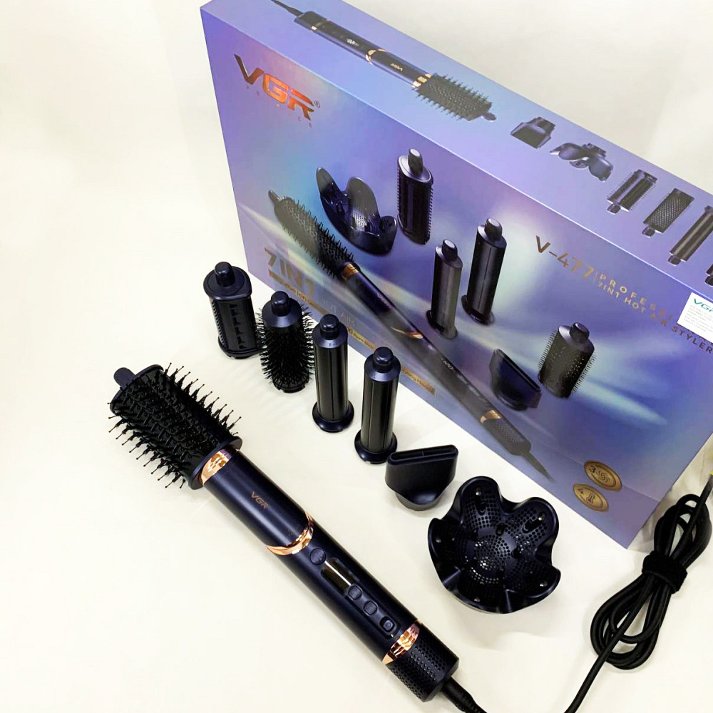 Хороший фен для випрямлення волосся VGR 7 в 1 V-477, Універсальна щітка-фен для волосся YP-39 Львів - фото 10