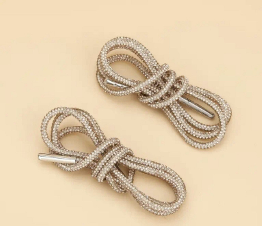 Шнурки со стразами 2 шт Золотистый 90 см Смела - изображение 1