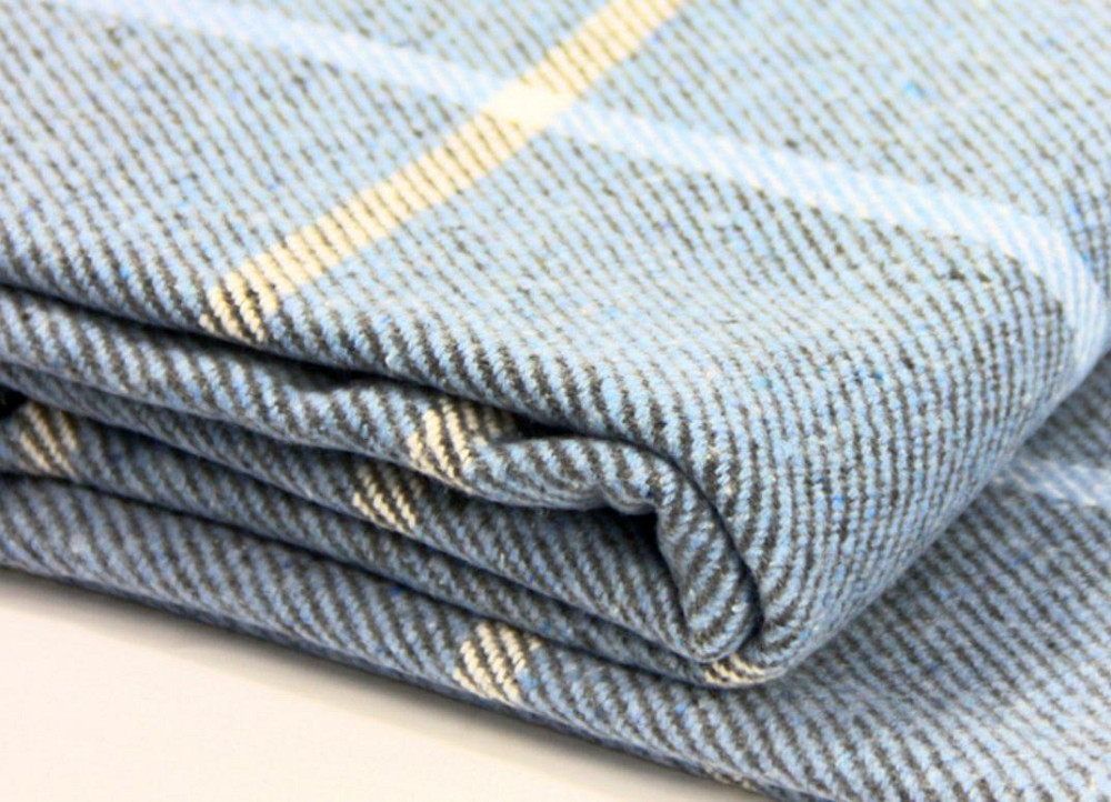 Vladi Плед Vladi 140x200 см бавовняний натуральний синій з блакитним в клітинку Валенсія Harry Київ - фото 2