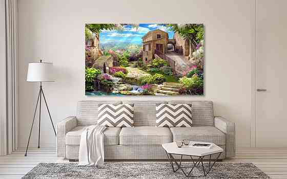 Картина полотно у вітальню / спальню   Венеція в квітах   MLP_280 ( 60х30см ) Київ