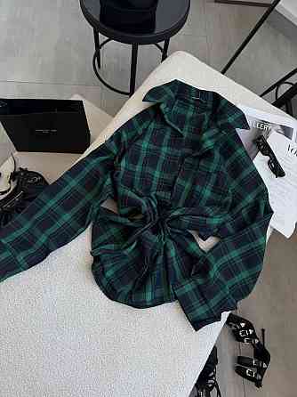 Жіноча класична картата сорочка оверсайз крою костюмний тіар Одеса