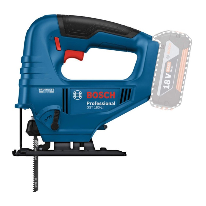 Професійний акумуляторний лобзик Bosch GST 183-LI Solo : без АКБ, 3300 об/хв, глибина різу 95мм Київ - фото 2