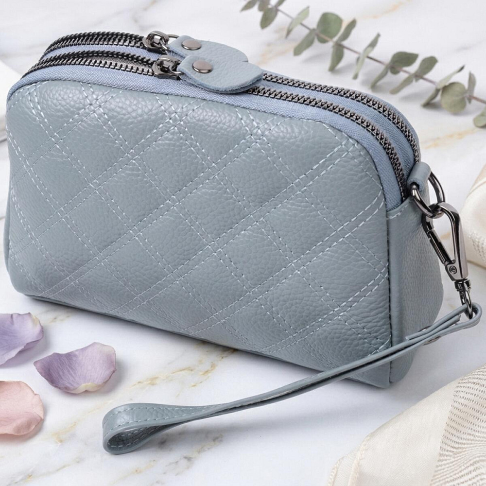 Элегантная женская сумка прошита ромбами на лицевой стороне из натуральной кожи Vintage 22808 Синий Киев - изображение 11