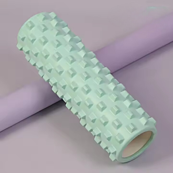 Ролик массажный для йоги и фитнеса,валик гимнастический, зеленый 45 х 14,5 см 2063_Greenery Каменец-Подольский