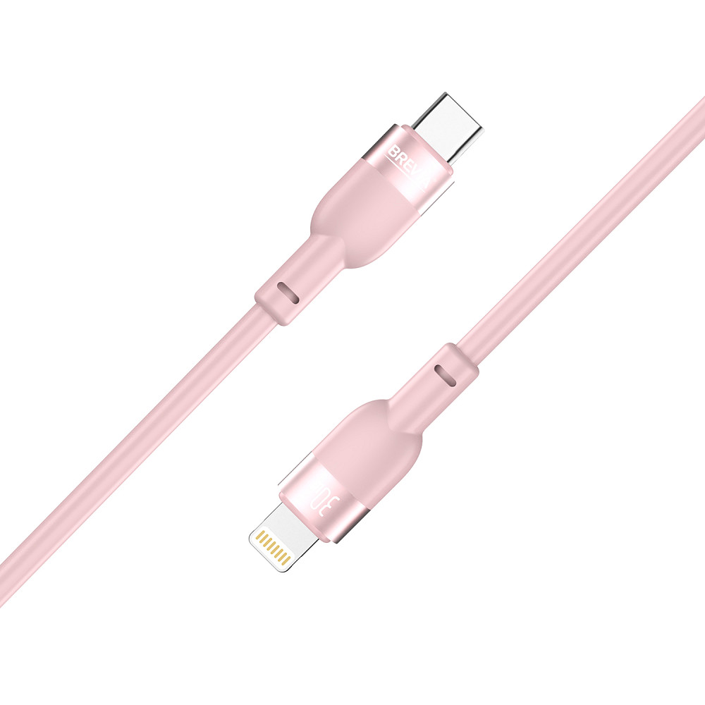 Кабель Brevia Type-C to Lightning 30W 1,2м, рожевий ZIP (52120PCLZ1) Львів - фото 2