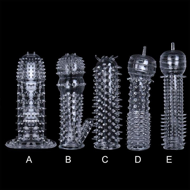 Набор рельефных эластичных насадок на пенис 5 штук Винница - изображение 3