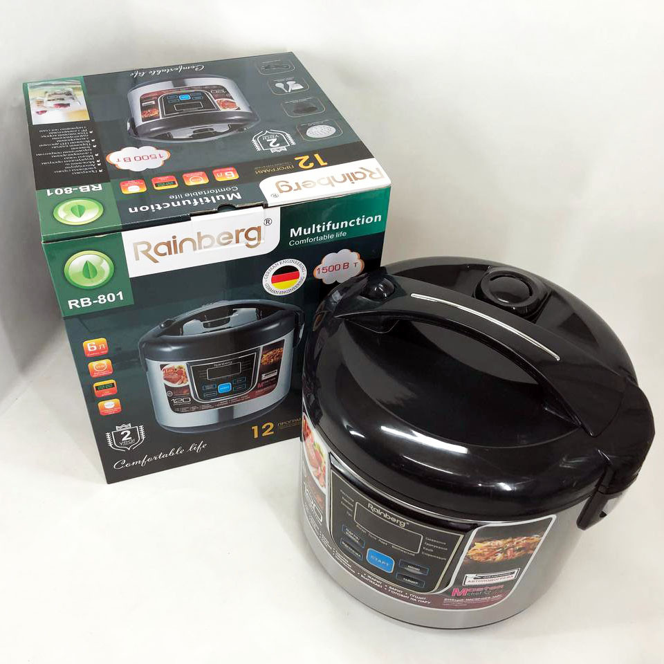 Мультиварка пароварка для будинку Rainberg RB-801 1500 Вт 6 л, Скороварка з пароваркою 5 л TD-41 Івано-Франківськ - фото 5
