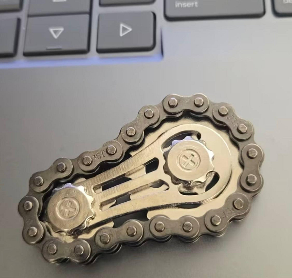 Металевий спінер ланцюг антистрес ручний велосипедний ланцюжок портативний фіджет іграшка Київ - фото 2