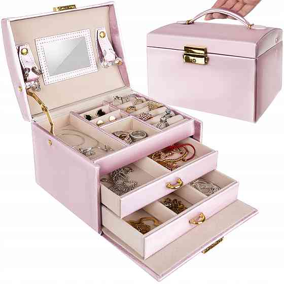 Шкатулка - футляр для хранения украшений с ключом Beautylushh (6400) Pink Нововолынск