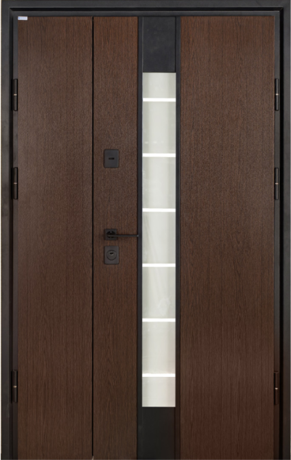 Двері вхідні  з терморозривом Бастіон МОНОЛІТ Дуб богемний Лампре 13 / ПВХ бетон беж 1200х2050 мм Київ - фото 1