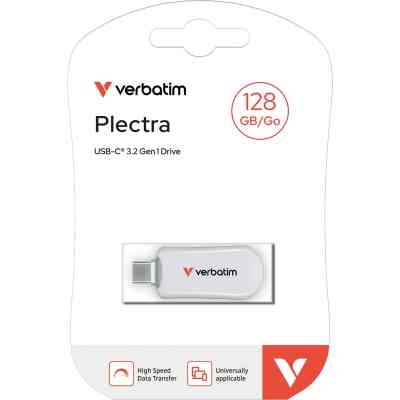USB флеш накопичувач Verbatim 128GB Plectra White USB-C (30229) Вінниця