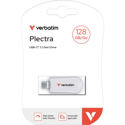 USB флеш накопитель Verbatim 128GB Plectra White USB-C (30229) Винница - изображение 2