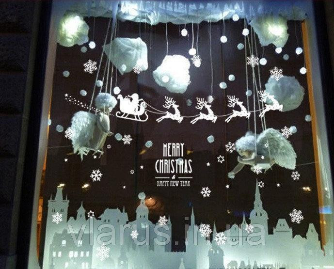 Виниловая новогодняя наклейка Санта клаус Киев - изображение 5