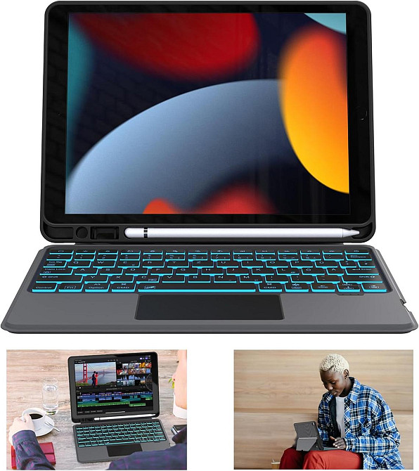 Захисний чохол ROOFEI з Bluetooth клавіатурою для iPad 10.2 (2019/20/21)/pro10.5(2017)/Air 3 10.5 Дніпро - фото 8