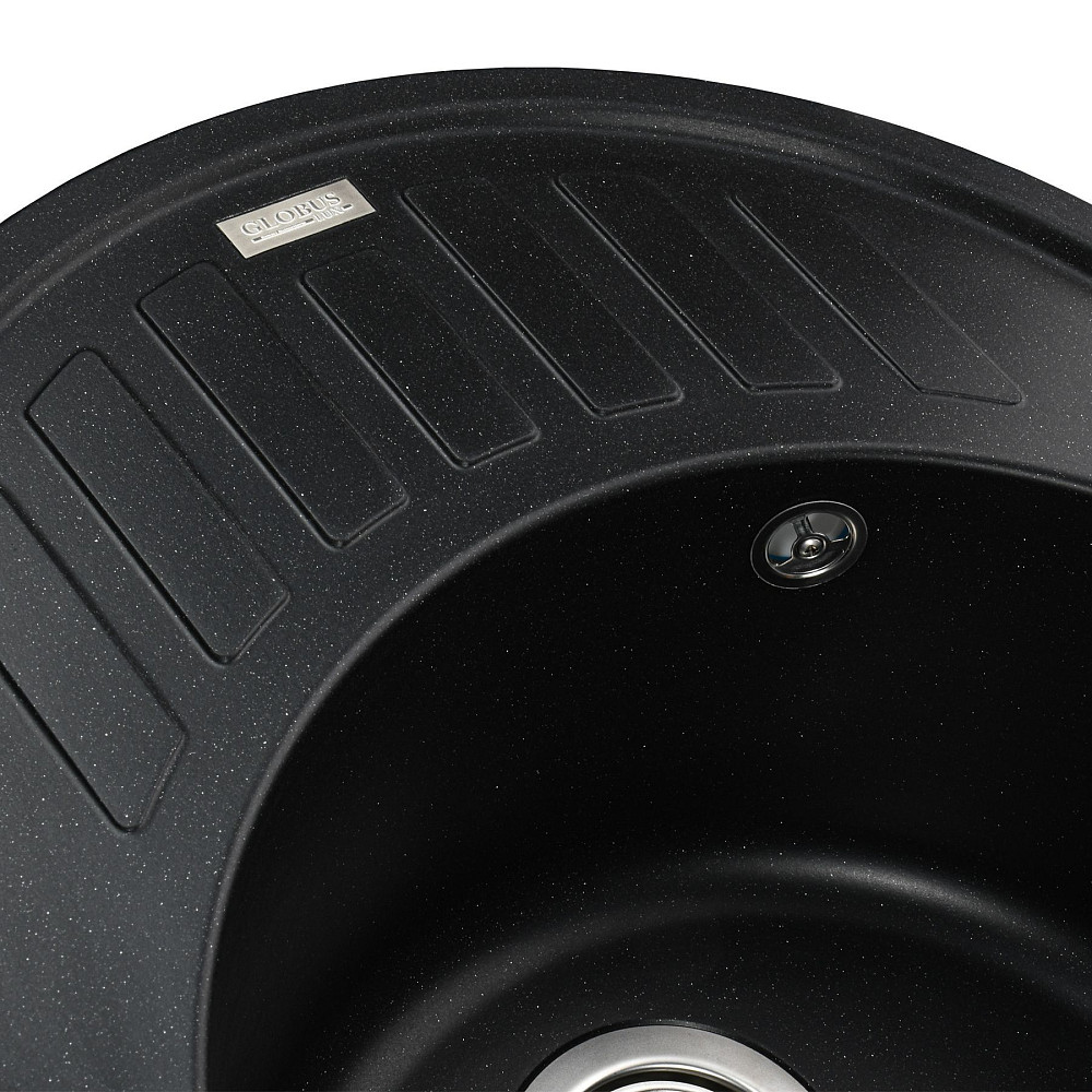 Гранітна мийка Globus Lux ARNO чорний металік 620х500мм-А0001 Тернопіль - фото 3