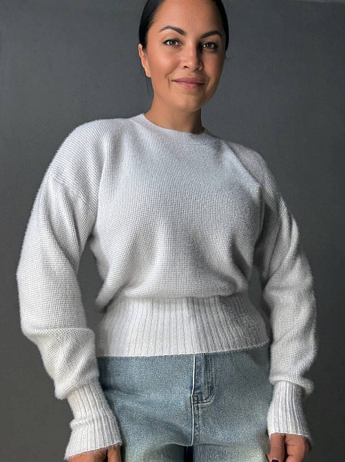 Свитер женский Fancy Matinee 7571 вафельный из ангоры оверсайз, светло-серый, one size Киев - изображение 17