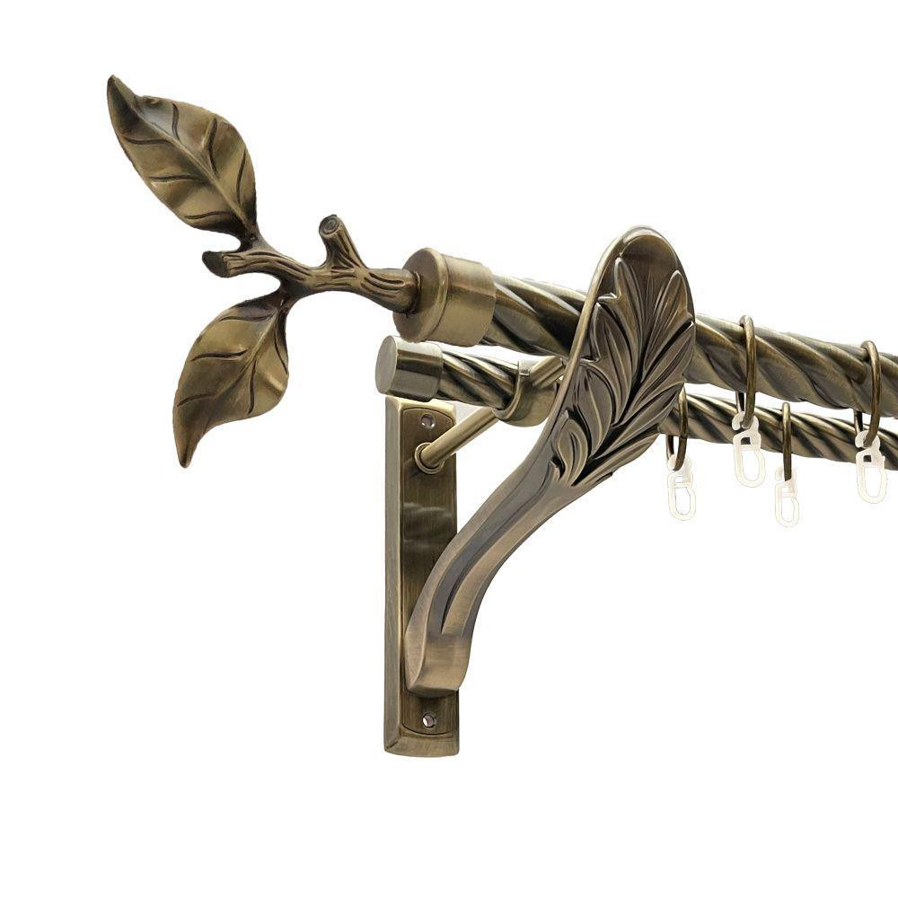 Карниз Orvit Листок Троянди металевий дворядний ретро скручена труба кільце металеве Антик 25\19 мм 160 см (00-00016430) Львів - фото 1