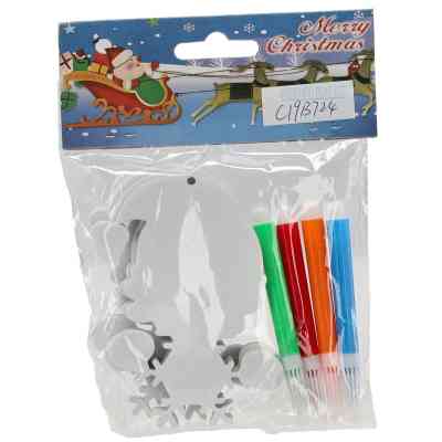 Ялинкова іграшка Chomik Комплект прикрас для розфарбовування 3 шт 10см та флома (5900779878952_1) Вінниця