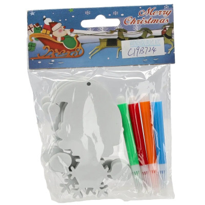 Елочная игрушка Chomik Комплект прикрас для розфарбовування 3 шт 10см та флома (5900779878952_1) Винница - изображение 1