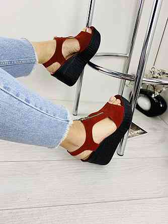 Injers Босоніжки жіночі INJERS 423 червоні (літо, замша натуральна) (918) Коломыя