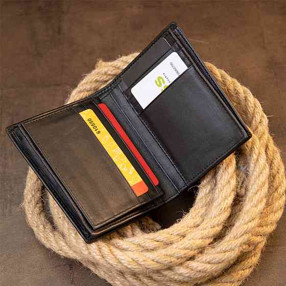 Портмоне-картхолдер унисекс Vintage 20433 Черное Киев