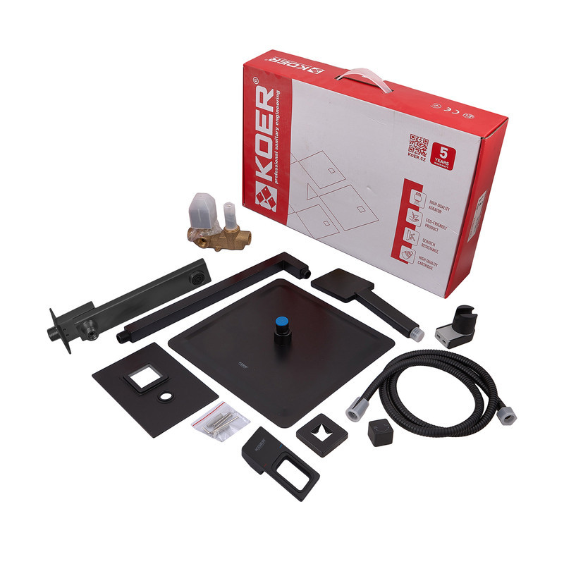 Встраиваемая душевая система со смесителем Koer KB-66009-05 (Цвет черный) (KR3509) Киев - изображение 6