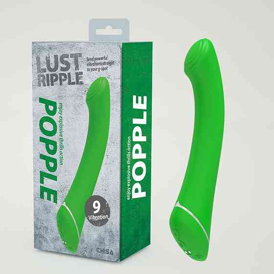 Вибратор классический Chisa Lust Ripple Popple, силиконовый, зеленый Sex Aura Киев
