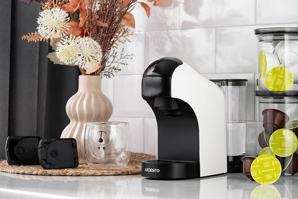 Кавоварка ARDESTO 3в1, 0.9л, капсули Nespresso, Nescafe Dolce Gusto, мелена кава, сенсорне керування, білий Київ - фото 8