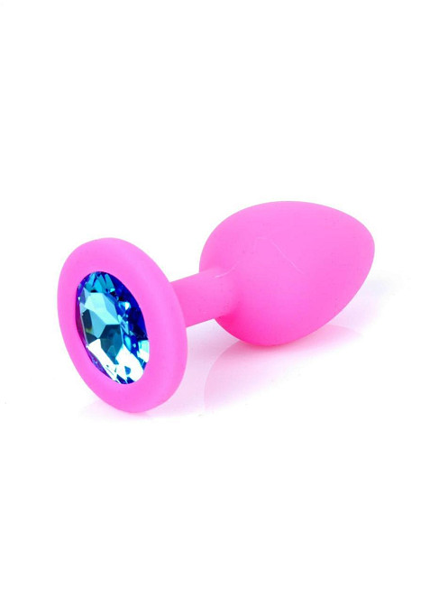 Анальна пробка - Jewellery Silicone Pink Plug S Light Blue Sex Aura Київ - фото 8