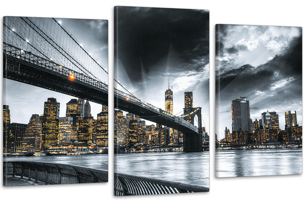Модульная картина в гостиную / спальню  Нічний Нью-Йорк Art-684_3 Київ - фото 1