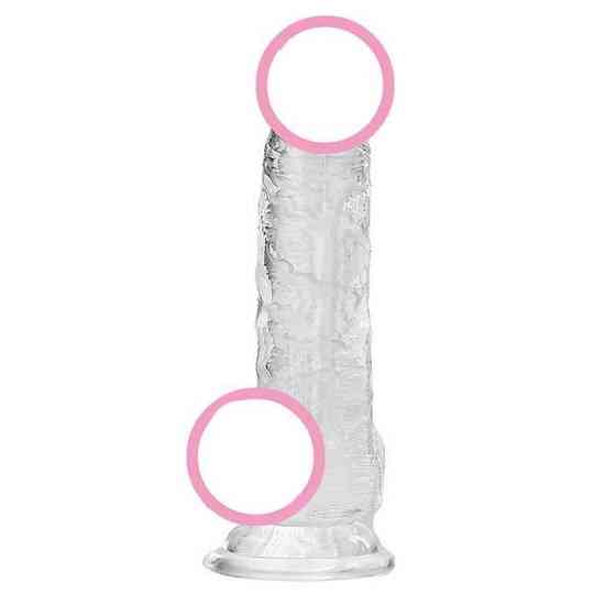 Гнучкий фаллос на присоску — 14x10.5x2,5 см — Прозорий Вінниця