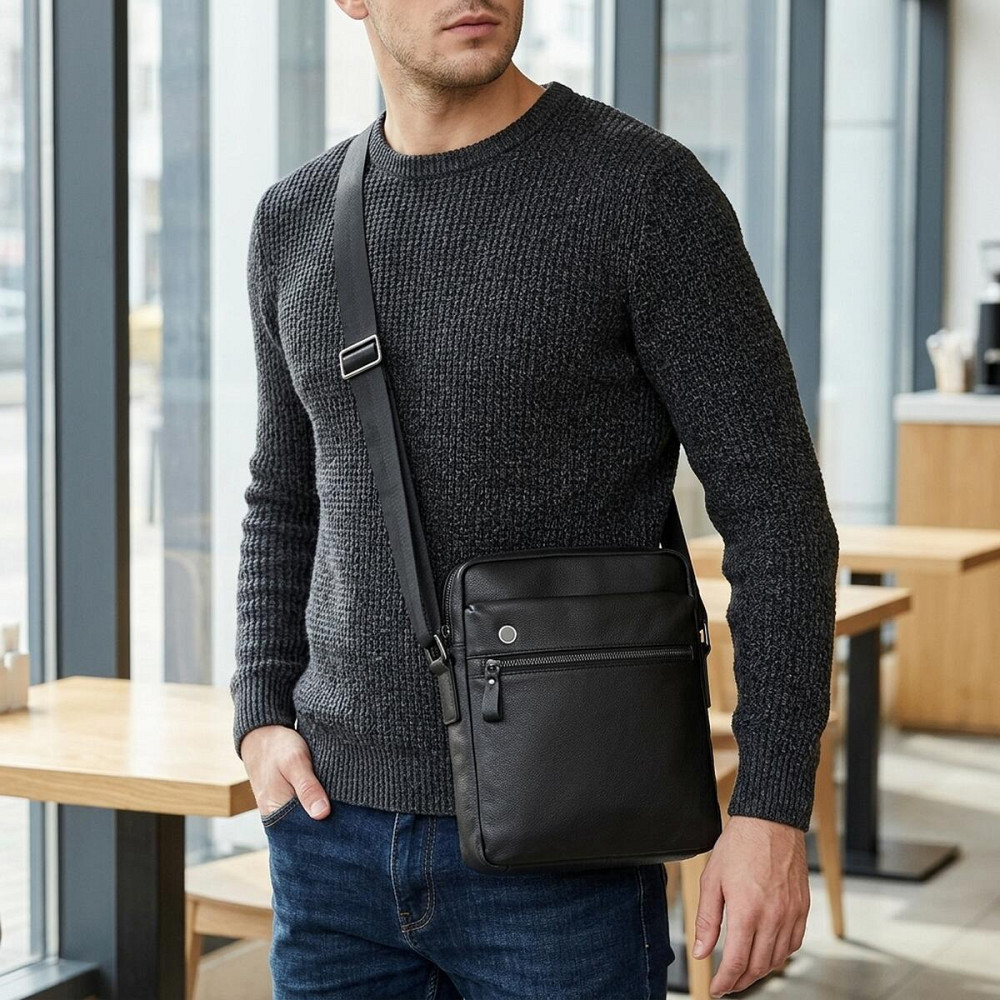 Сумка мужская Vintage 14486 Черная Киев - изображение 12