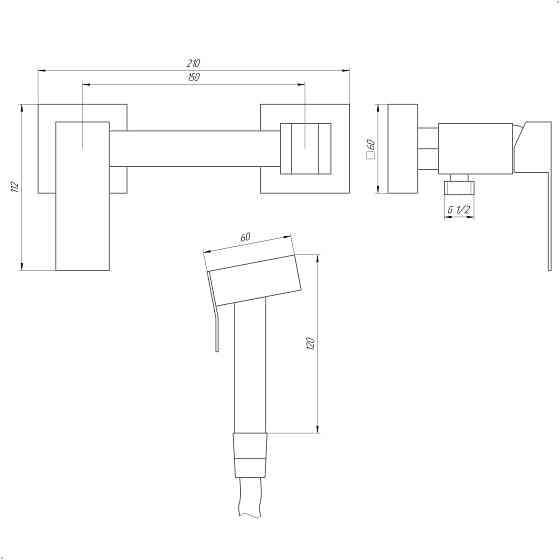 Змішувач гігієнічний Globus Lux WIEN SBQ-5-106MIX-SS Луцк