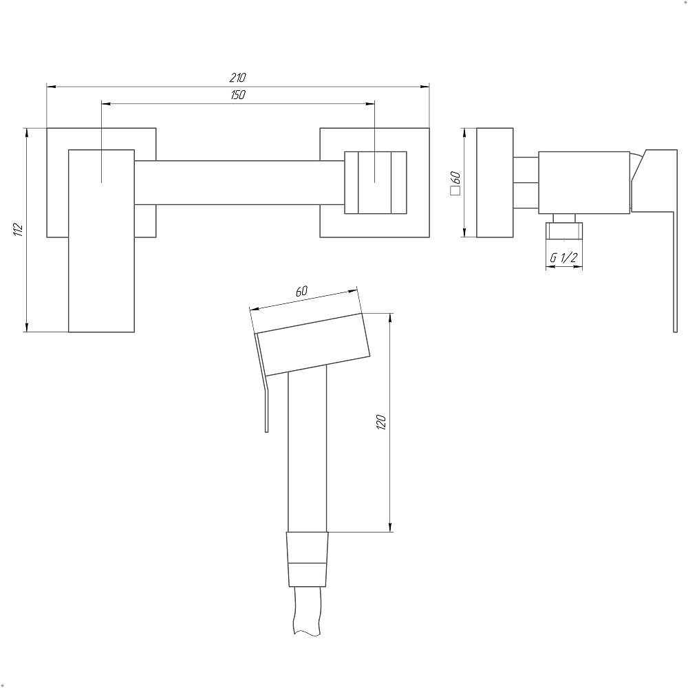 Змішувач гігієнічний Globus Lux WIEN SBQ-5-106MIX-SS Луцк - изображение 6