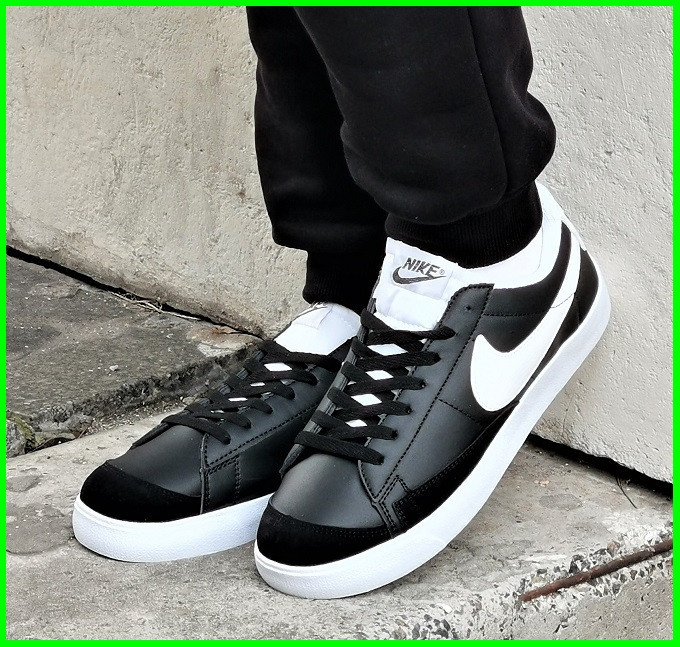 Кроссовки Nike Blazer Черные Мужские Белые Форсы Кожаные Найк (размеры: 41,42,43,44,45,46) Днепр - изображение 4
