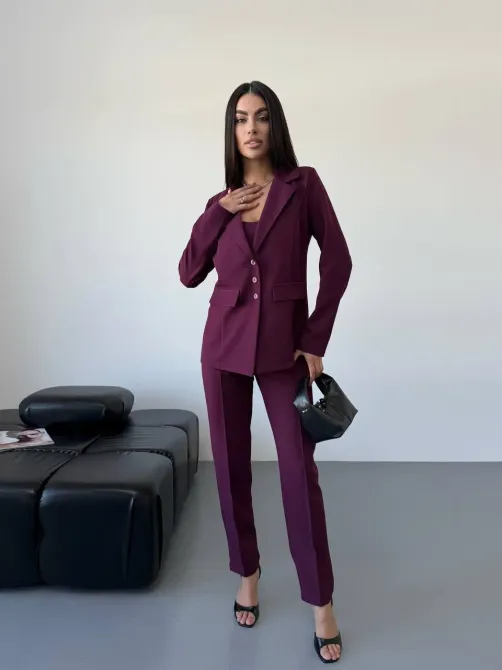 Стильний брючний костюм трійка із піджаком Одеса - фото 4