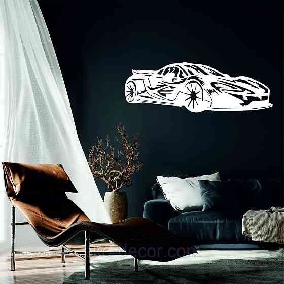 Декоративное настенное Панно «Машина» Декор на стену 70*52 см, Белый Киев