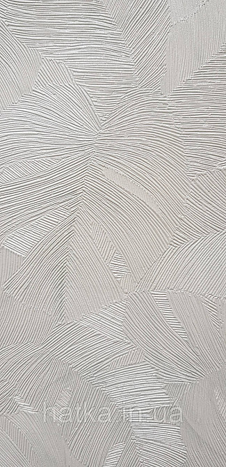 Шпалери вінілові на флізеліні Grandeco Time метрове листя монстери структурні білі молочні сріблясті 3д Київ - фото 2