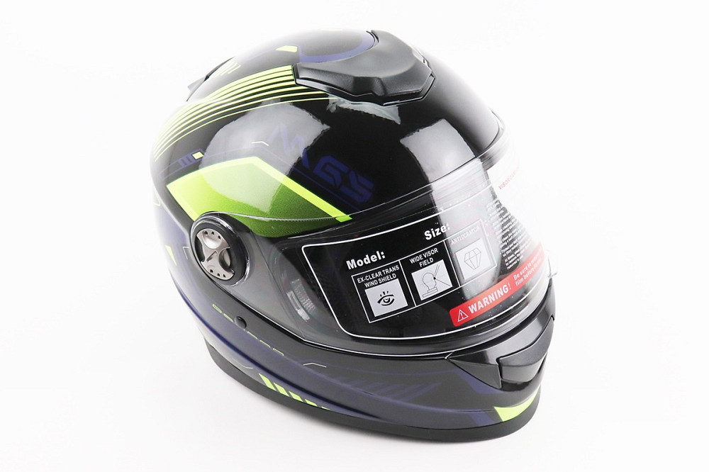 Шолом інтеграл, закритий BLD-М65 М (57-58см), ЧОРНИЙ/НЕОНОВО-ЖОВТО-СИНІЙ Киев - изображение 1