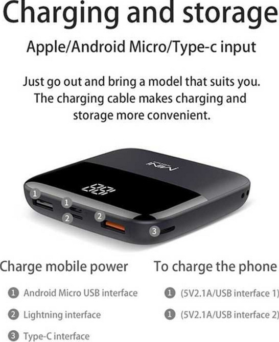 Павербанк: 10000 мини Abs Q5 Mini Dual Usb Portable Charger Slim. Киев - изображение 2