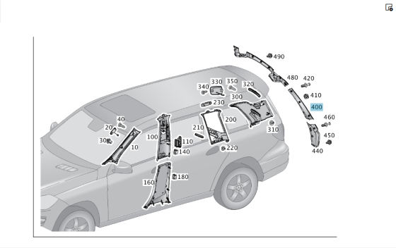 Mercedes-Benz  A1666900364 Накладка отвору кришки багажника ліва GL/GLS X166 Одеса