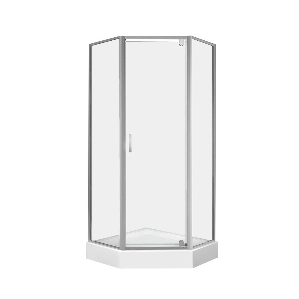 Набір Qtap душова кабіна Leo CRM10995-AC6 Clear 2020x900x900 мм + піддон Diamond 309912 90x90x12 см із сифоном Київ - фото 1