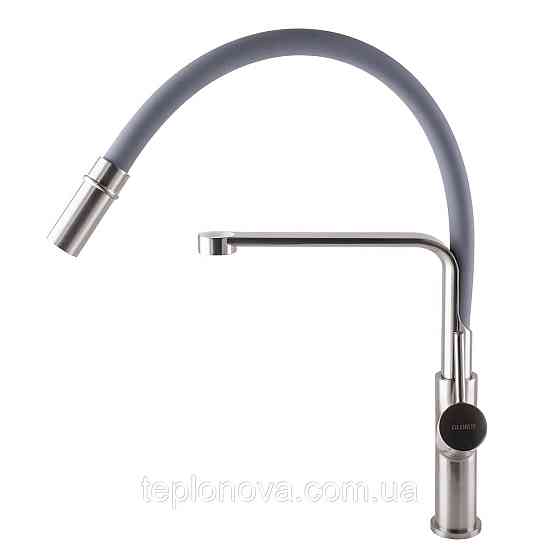 Смеситель для кухни Globus Lux DENVER Flex GDF-32-08-02 Сталь-Серый Гофроизлив, латунь Черновцы