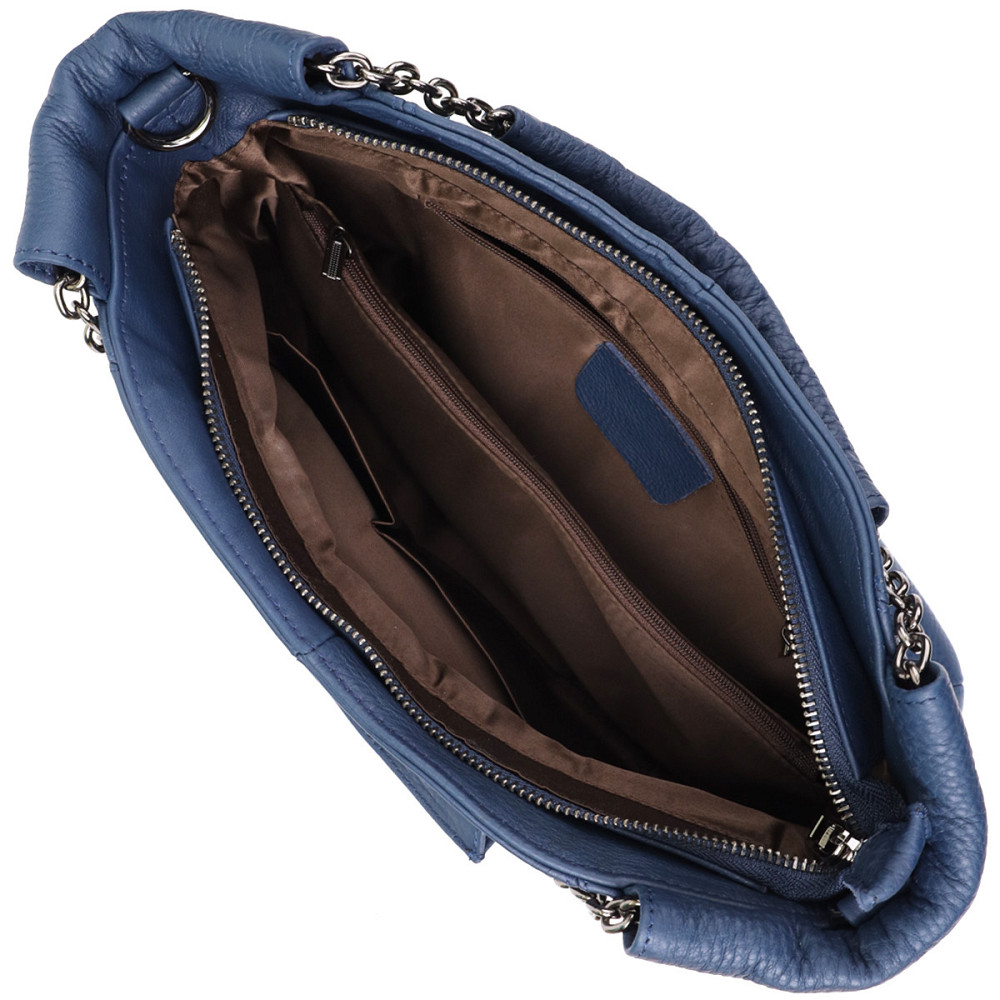 Жіноча шкіряна сумка на кожен день для міста та щоденного використання Vintage 22988 Синя Київ - фото 18