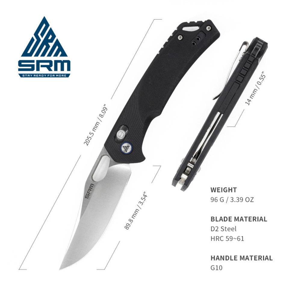 Нож складной SRM Retriever 9201, черный Ровно - изображение 7