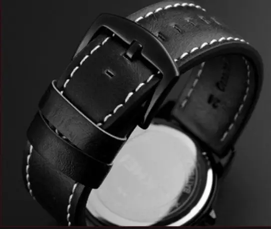 Чоловічий класичний наручний годинник Skmei 9115 Чорний з чорним Київ - фото 4