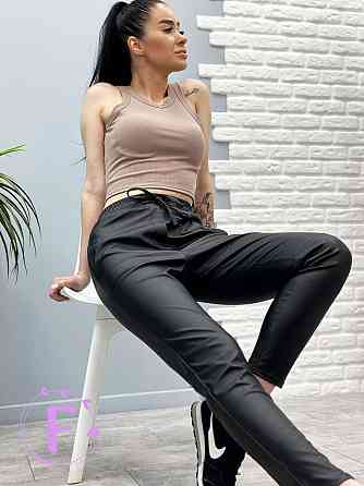 Демісезонні штани з екошкіри "Richy" (тонкі) оптом | Норма Чорний, 44 Київ