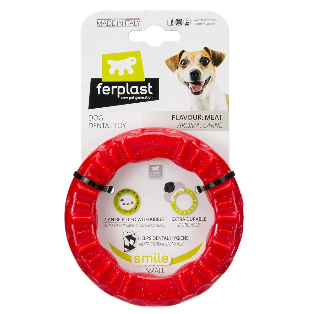 Жевательная игрушка для собак с кристаллами бикарбоната Ferplast Smile (Ферпласт Смайл) Ø 12 x 2,4 cm - S, Красный Запорожье - изображение 3