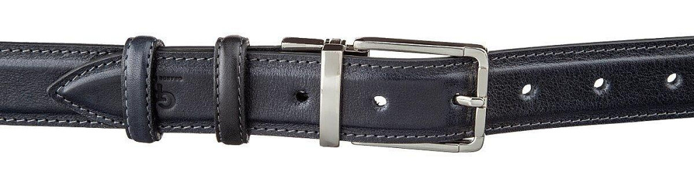 Ремень брючный двусторонний мужской Grande Pelle 11156 Синий и Черный Киев - изображение 2
